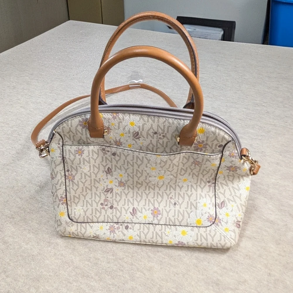 *NEW* JNY Cream Daisy Spring Dome Handbag Purse Detachable Shoulder Strap Medium - Picture 2 of 11